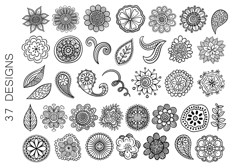 folk-art-florals-doodle-flower-clipart-elements