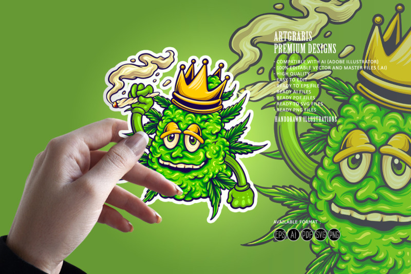 king-of-weed-smoking-marijuana-illustration