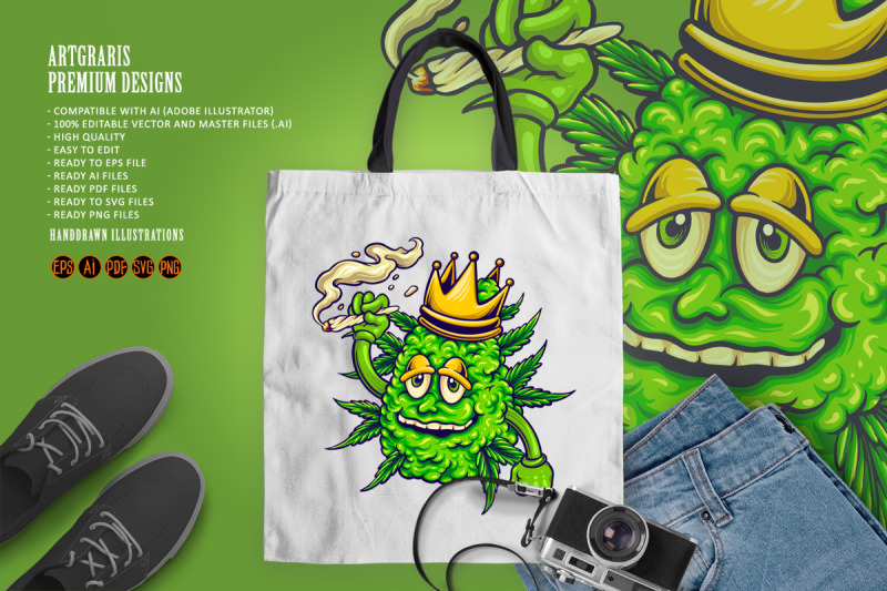 king-of-weed-smoking-marijuana-illustration