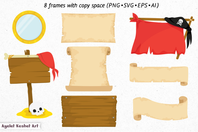 pirates-clipart-pirate-cartoons-frames-and-premade-template