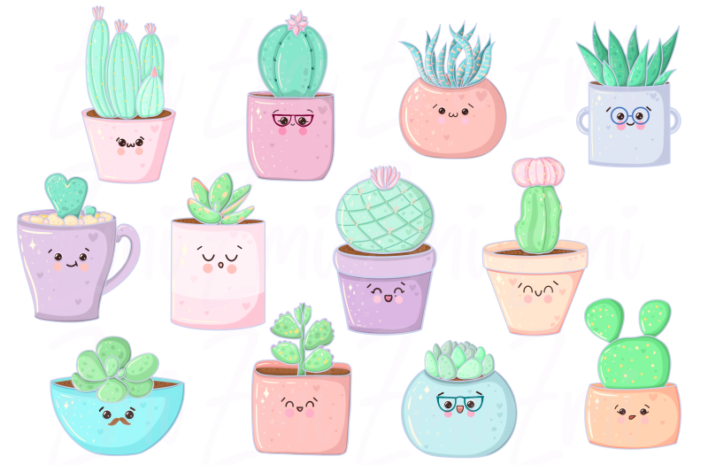 kawaii-succulent-cactus-clipart-illustration