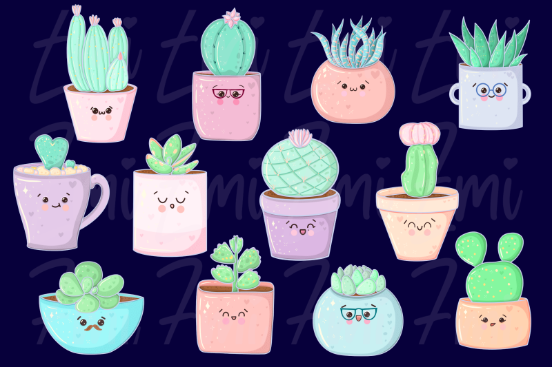 kawaii-succulent-cactus-clipart-illustration