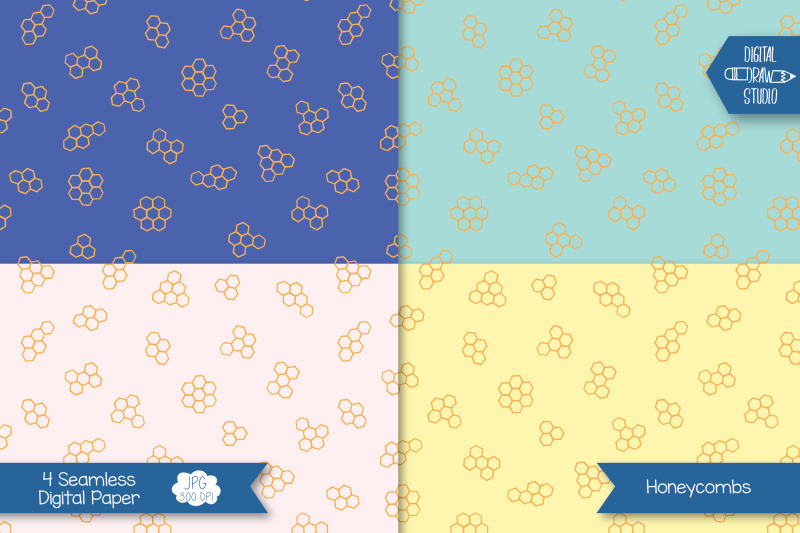 honeycombs-digital-paper-seamless-background-pattern