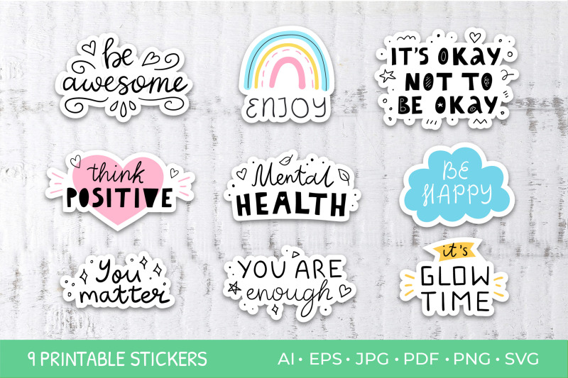 mental-health-inspirational-sticker-bundle