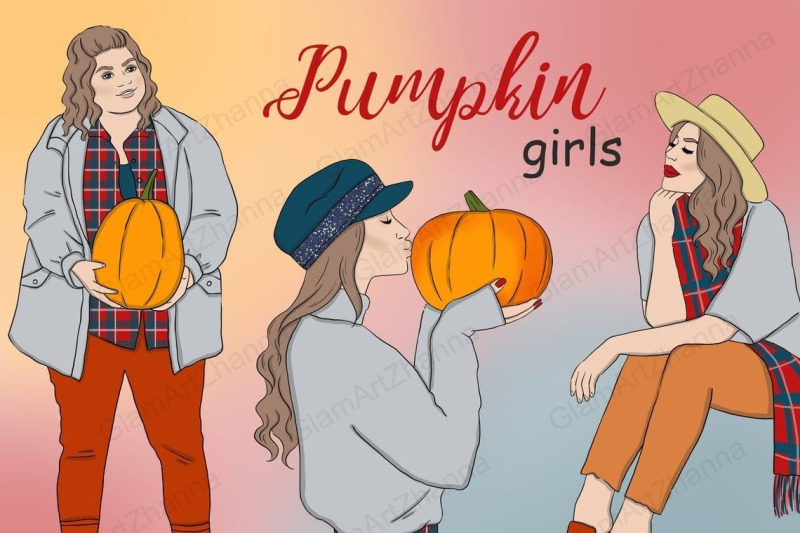 pumpkin-girls-clipart