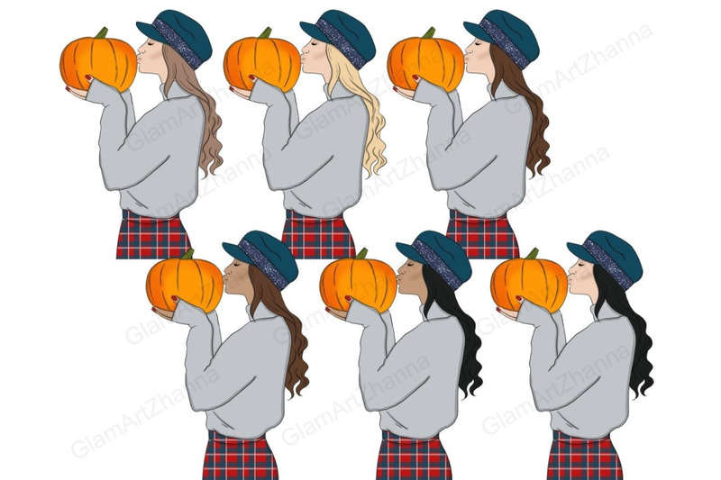 pumpkin-girls-clipart