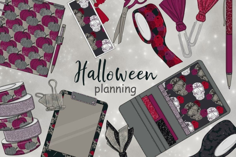 halloween-planning-collection-clipart