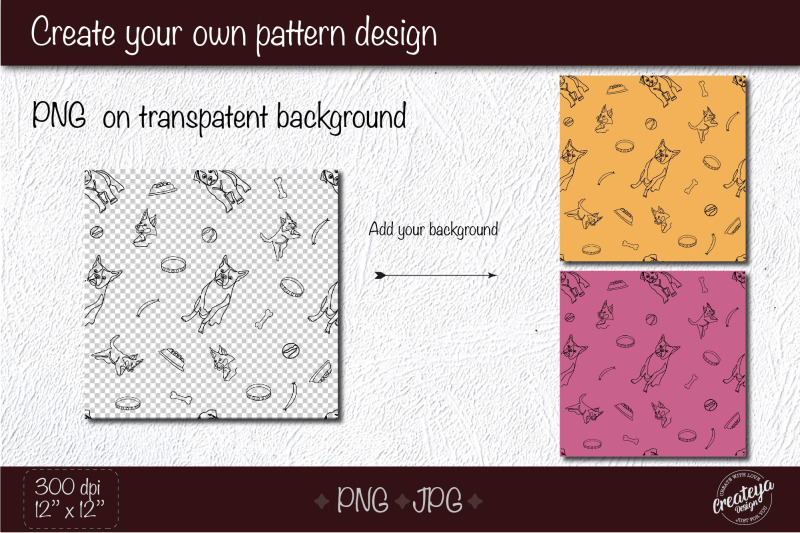 dog-pattern-dog-digital-papers-seamless-pattern-square-pattern-desi