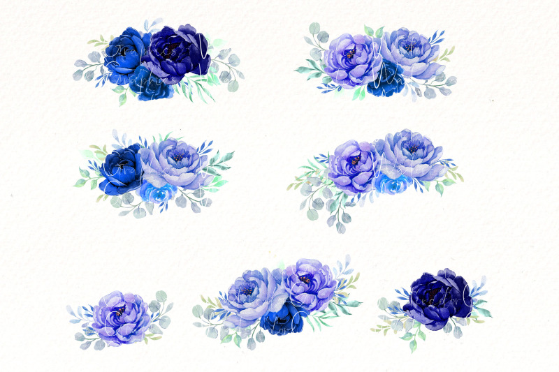 watercolor-navy-blue-bouquet-clipart-blue-flowers-png-files
