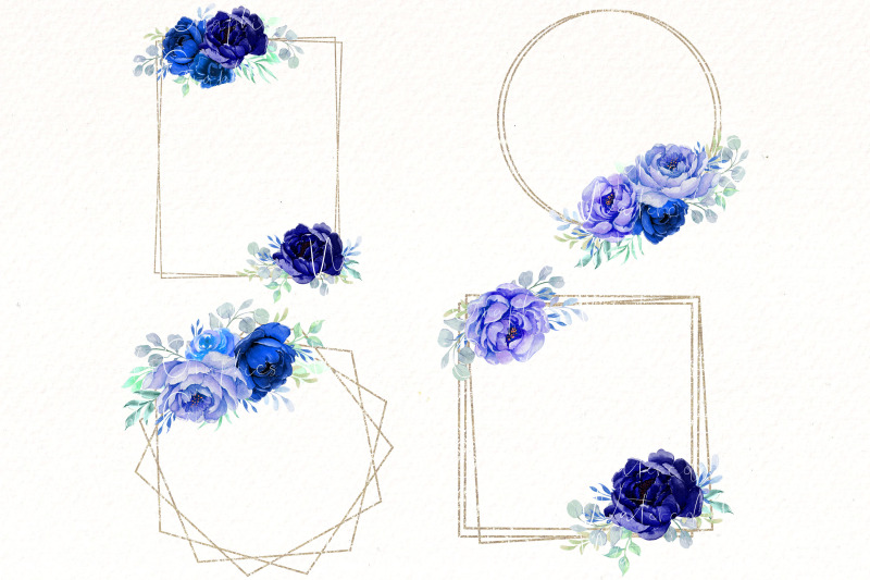 blue-floral-frame-clipart-watercolor-navy-blue-flowers-png