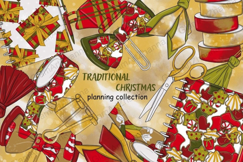 traditional-christmas-planning-collection-clipart