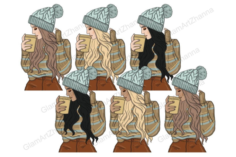 cozy-and-warm-girls-clipart