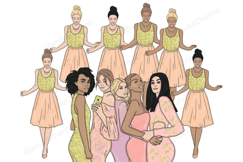 girlfriends-party-girls-clipart