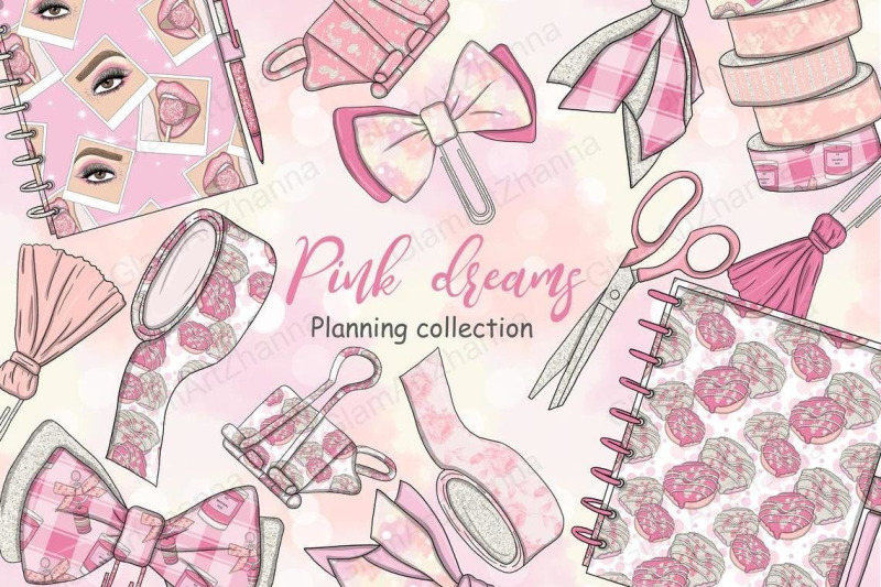 pink-dreams-planning-collection-clipart