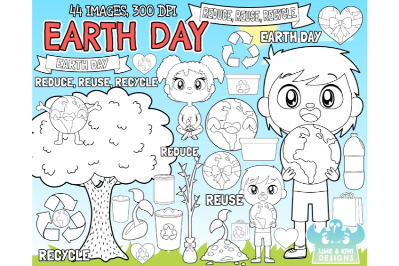 earth-day-digital-stamps-lime-and-kiwi-designs
