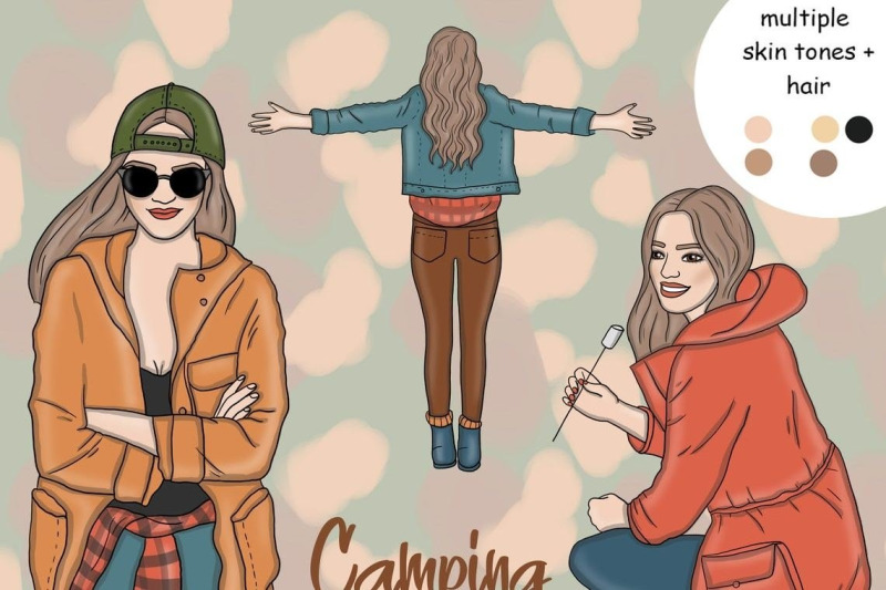 camping-girls-clipart