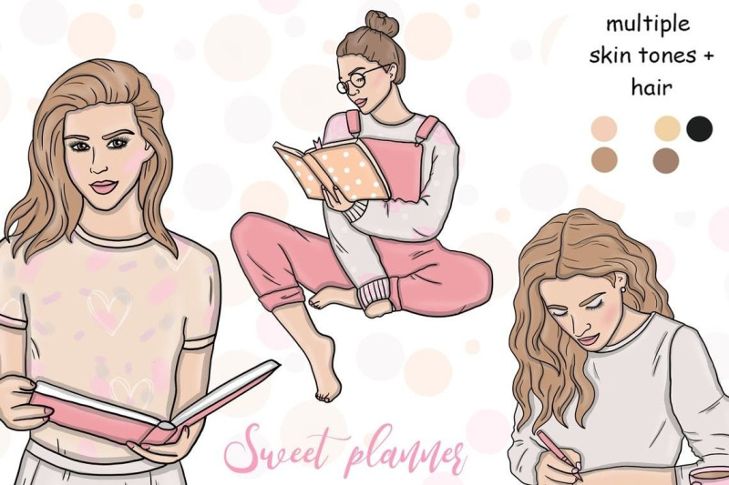 sweet-planner-girls-clipart