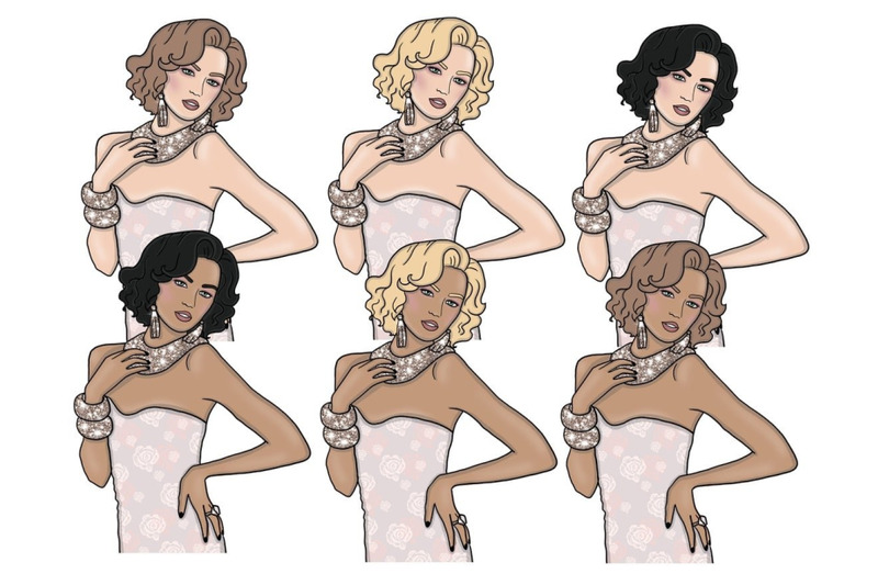 vintage-and-glamour-girls-clipart