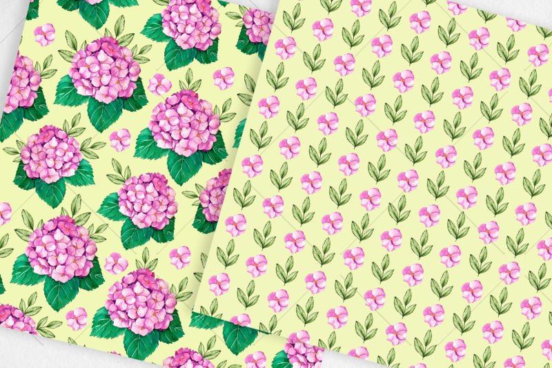 pink-hydrangea-patterns-watercolor-patterns-png-jpg