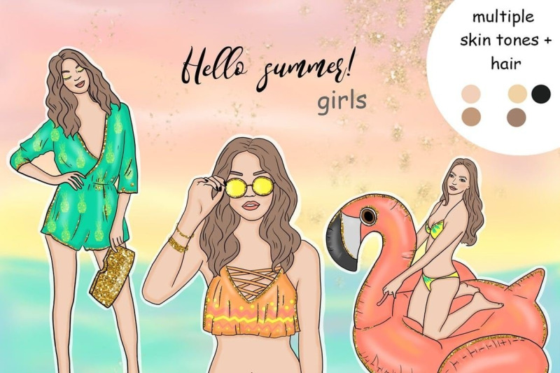 hello-summer-girls-clipart