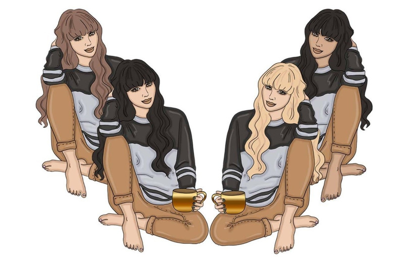 coffee-girls-clipart