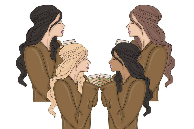 coffee-girls-clipart