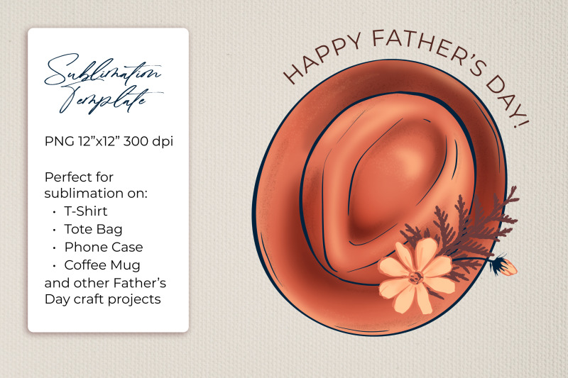 father-039-s-day-sublimation-template-hat-and-flowers-old-style