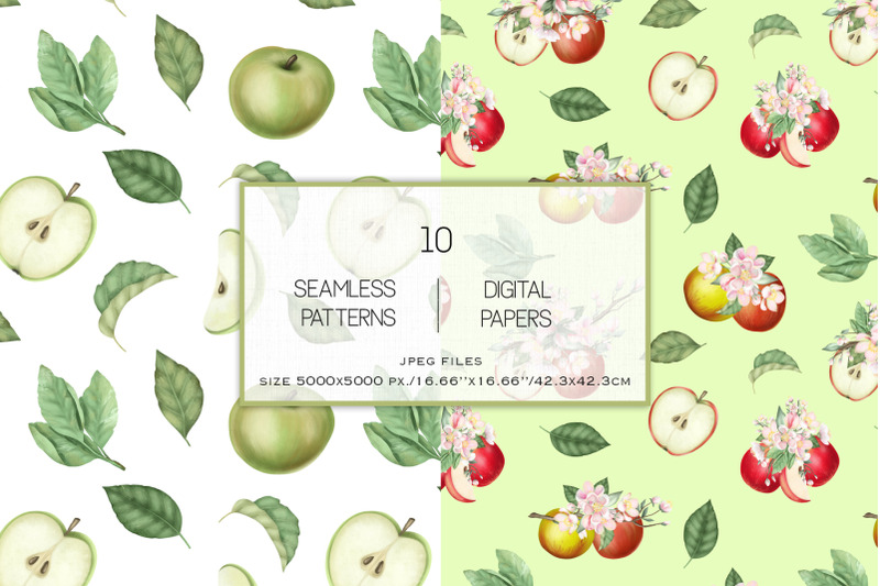 apples-and-flowers-seamless-patterns