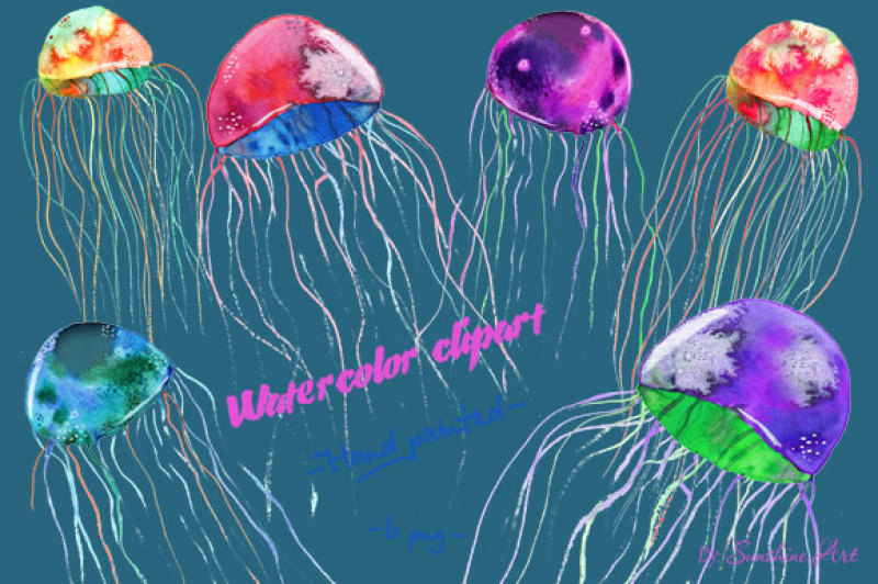 watercolor-jellyfish-digital-clip-art