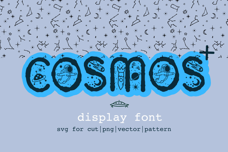 cosmos-font-and-seamless-pattern