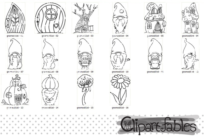 gnome-digital-stamps-woodland-gnome-stamps