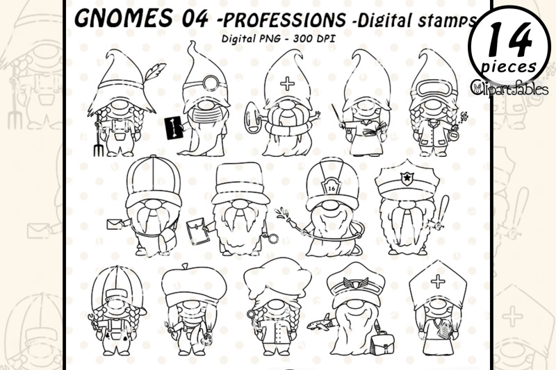 gnome-professions-digital-stamps