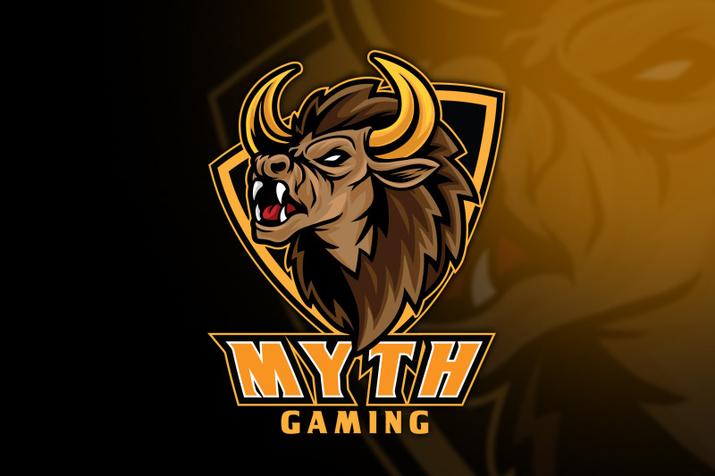 bison-myth-esport-logo-template