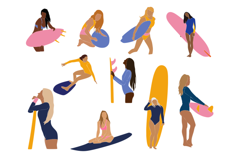 girls-and-surfing-vector-portraits-summer-illustrations