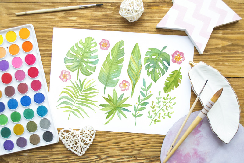 watercolor-tropical-leaves-clipart