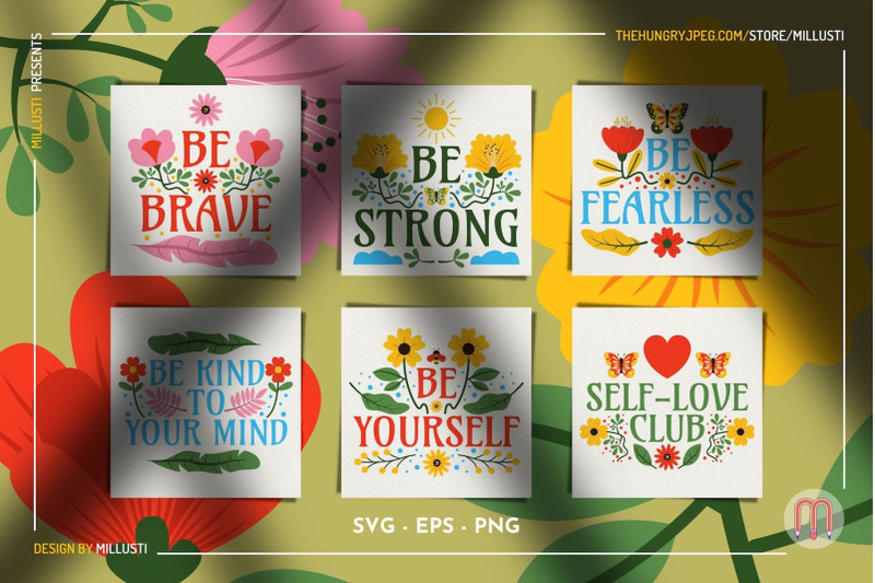 30-floral-self-love-quotes-svg-amp-eps-motivational-mental-health-art