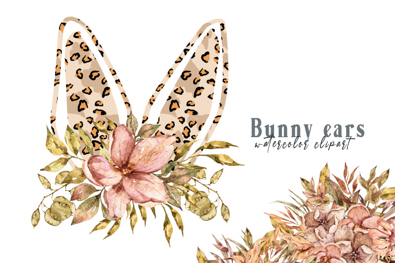 watercolor-leopard-floral-bunny-ears-clipart-1-png-file