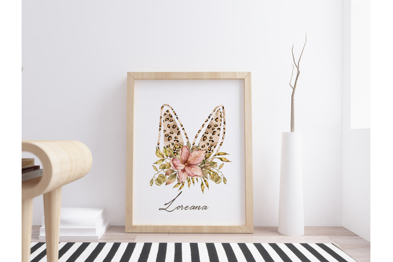 watercolor-leopard-floral-bunny-ears-clipart-1-png-file