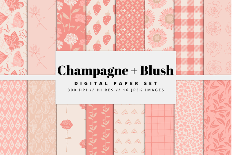 champagne-blush-digital-paper-set
