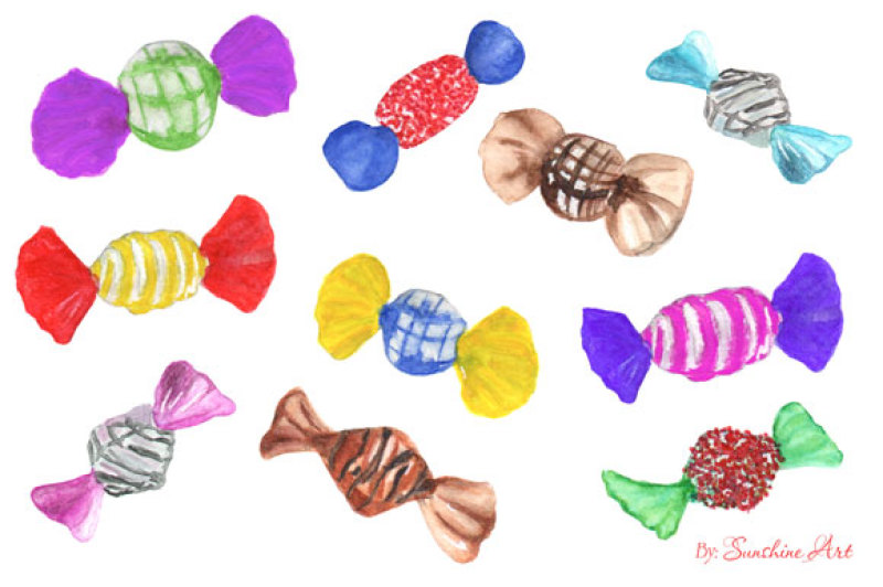 hand-painted-watercolor-candies