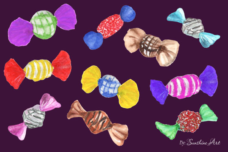 hand-painted-watercolor-candies