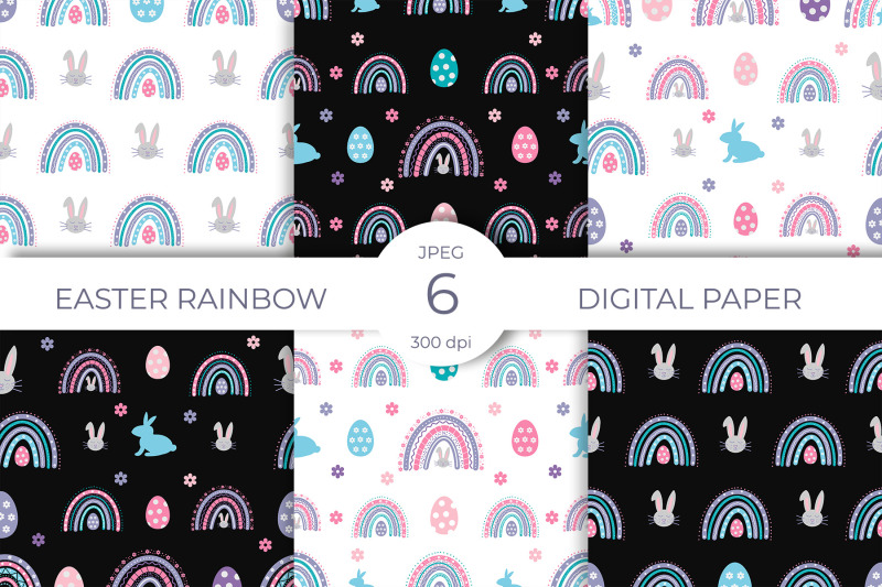 easter-rainbow-seamless-pattern-easter-digital-paper-bundle