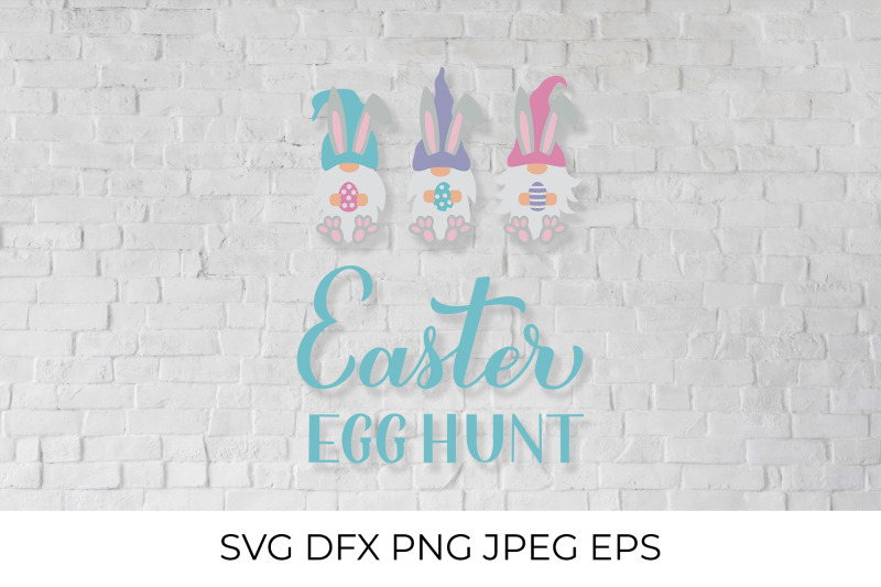 easter-egg-hunt-calligraphy-hand-lettering-with-cute-gnomes-svg