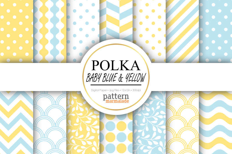 polka-baby-blue-and-yellow-digital-paper-t0822