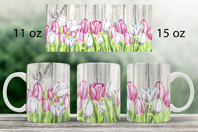 tulips-mug-wraps-spring-floral-mug-sublimation-design-wood