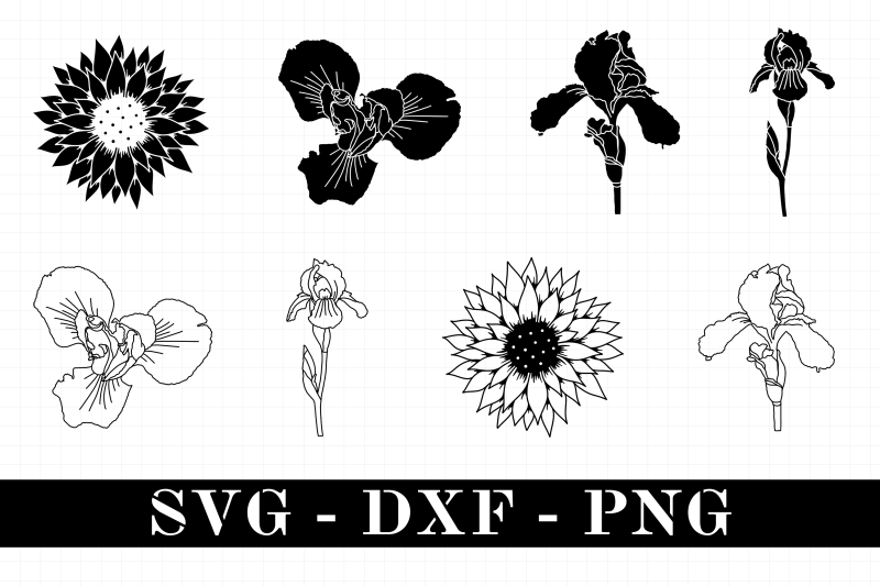 flowers-svg-bundle-with-sunflower-svg-dxf-png