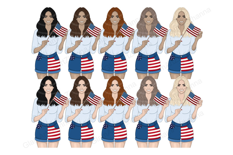 4th-of-july-dark-girls-clipart