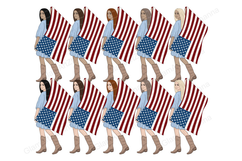 4th-of-july-dark-girls-clipart