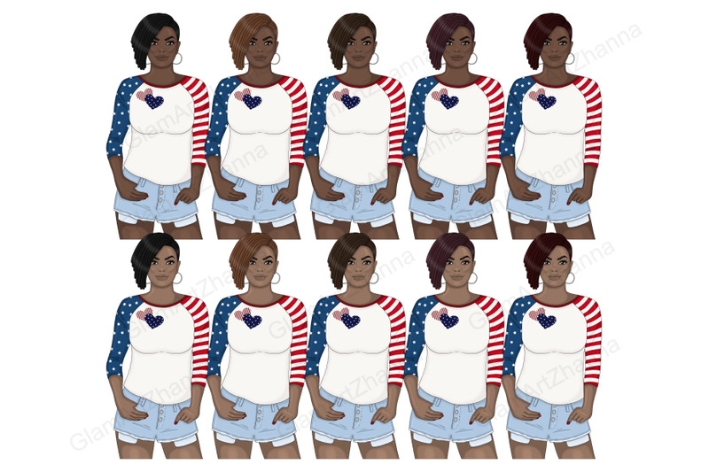 4th-of-july-dark-girls-clipart