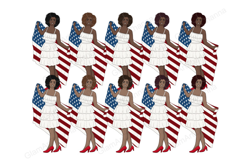 4th-of-july-dark-girls-clipart